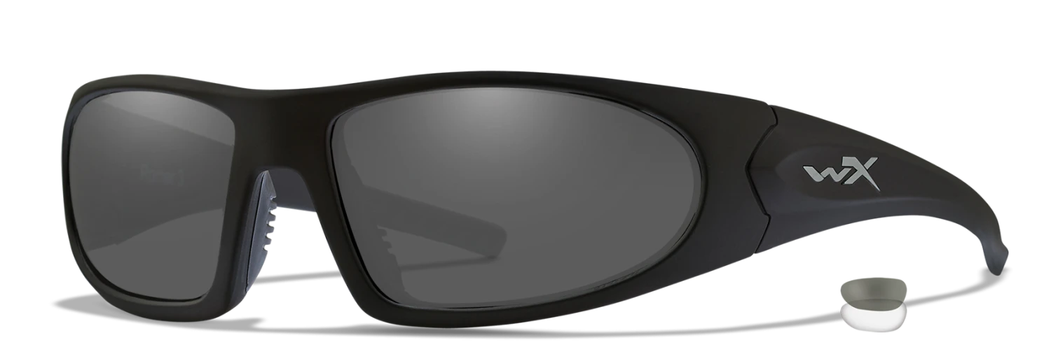 Wiley X Romer 3 Sunglasses 2 Lens Pack ~ Smoke Grey -Clear With Matte Black Frame 1 Wiley X Romer 3 Sunglasses 2 Lens Pack ~ Smoke Grey -Clear With Matte Black Frame