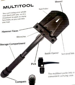 11-In-1 Folding Shovel Multifunction Survival Tool -Outdoor Sports Equipment Store 11in1shovel