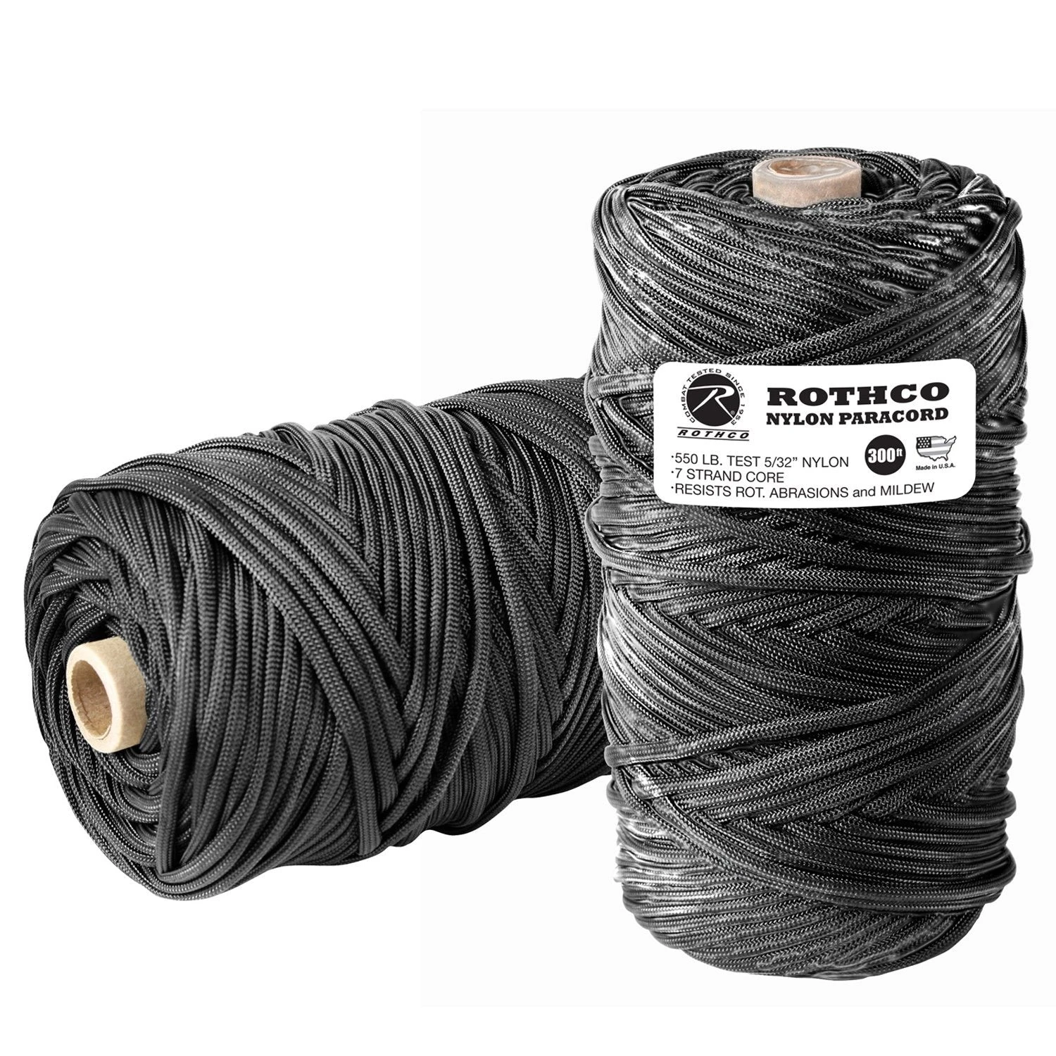 Rothco Nylon Paracord 550lb 300 Ft Tube - Black 1 Rothco Nylon Paracord 550lb 300 Ft Tube - Black