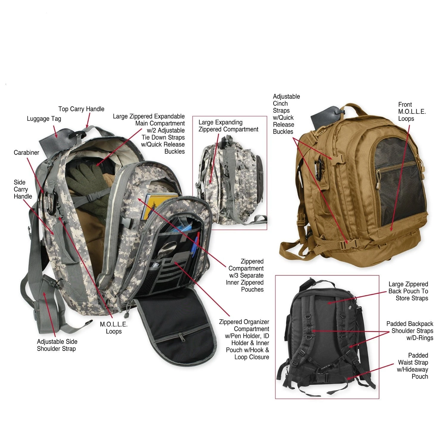 Rothco Move Out Tactical Travel Backpack 8 Rothco Move Out Tactical Travel Backpack - Image 8