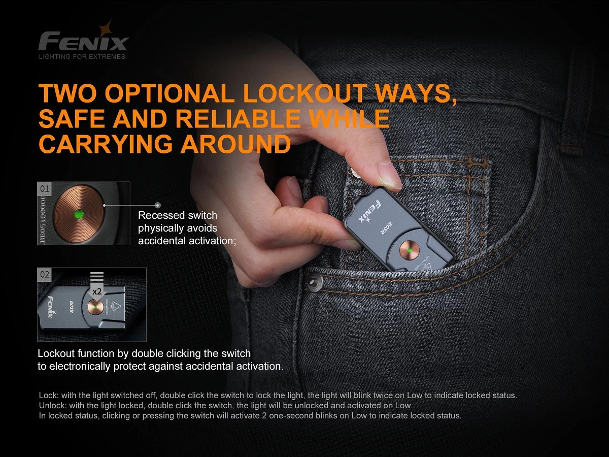 Fenix E03R 260 Lumens Keychain Flashlight 8 Fenix E03R 260 Lumens Keychain Flashlight - Image 8
