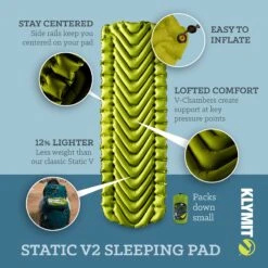 Klymit Static V2 Sleeping Pad -Outdoor Sports Equipment Store Klymit Amazon StaticV2 CarouselImages v1 02