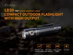 Fenix LD30 1600 Lumens Ultra-Compact Flashlight With Tail Switch -Outdoor Sports Equipment Store LD30battery included Graphics E 01