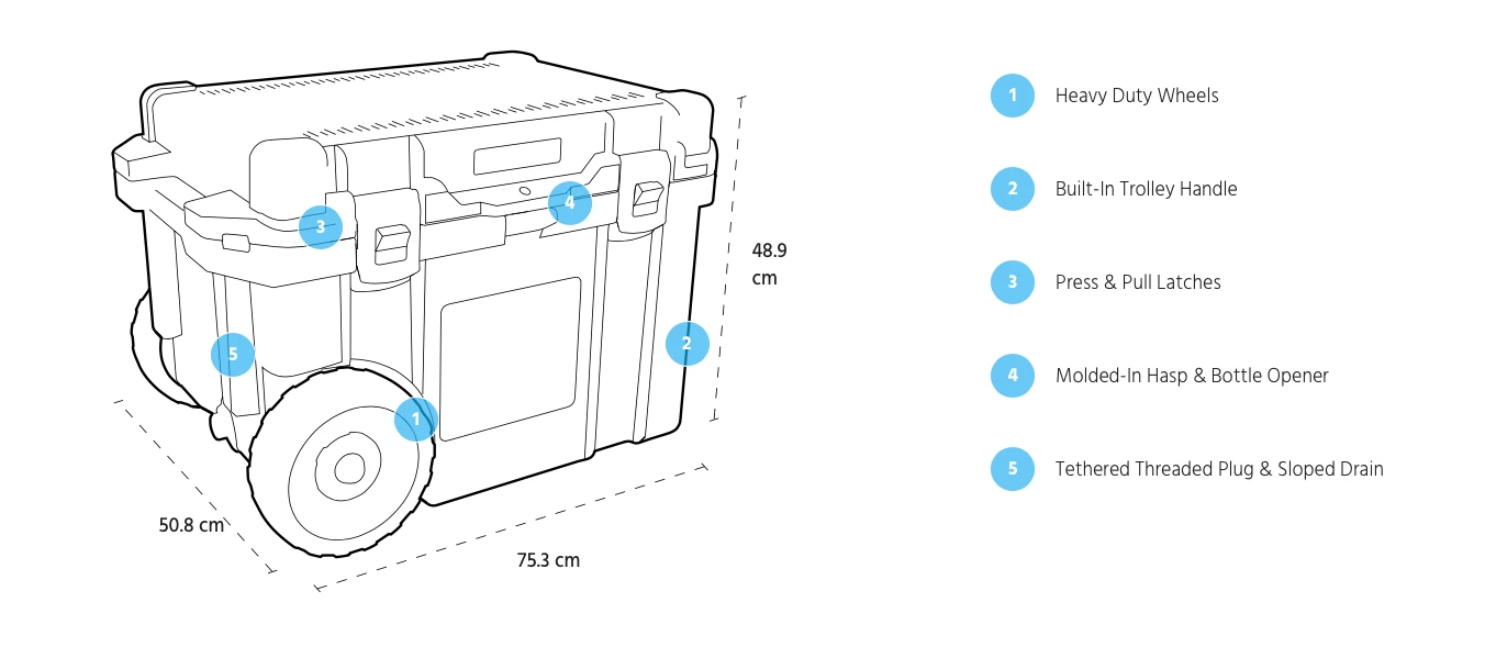 Pelican 45QT Elite Wheeled Cooler 9 Pelican 45QT Elite Wheeled Cooler - Image 9