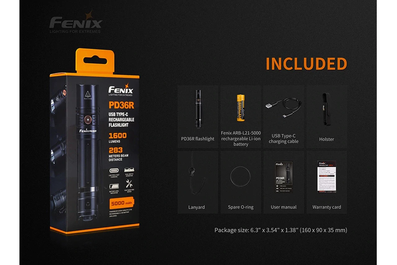 Fenix PD36R 1600 Lumens Rechargeable Flashlight 16 Fenix PD36R 1600 Lumens Rechargeable Flashlight - Image 16