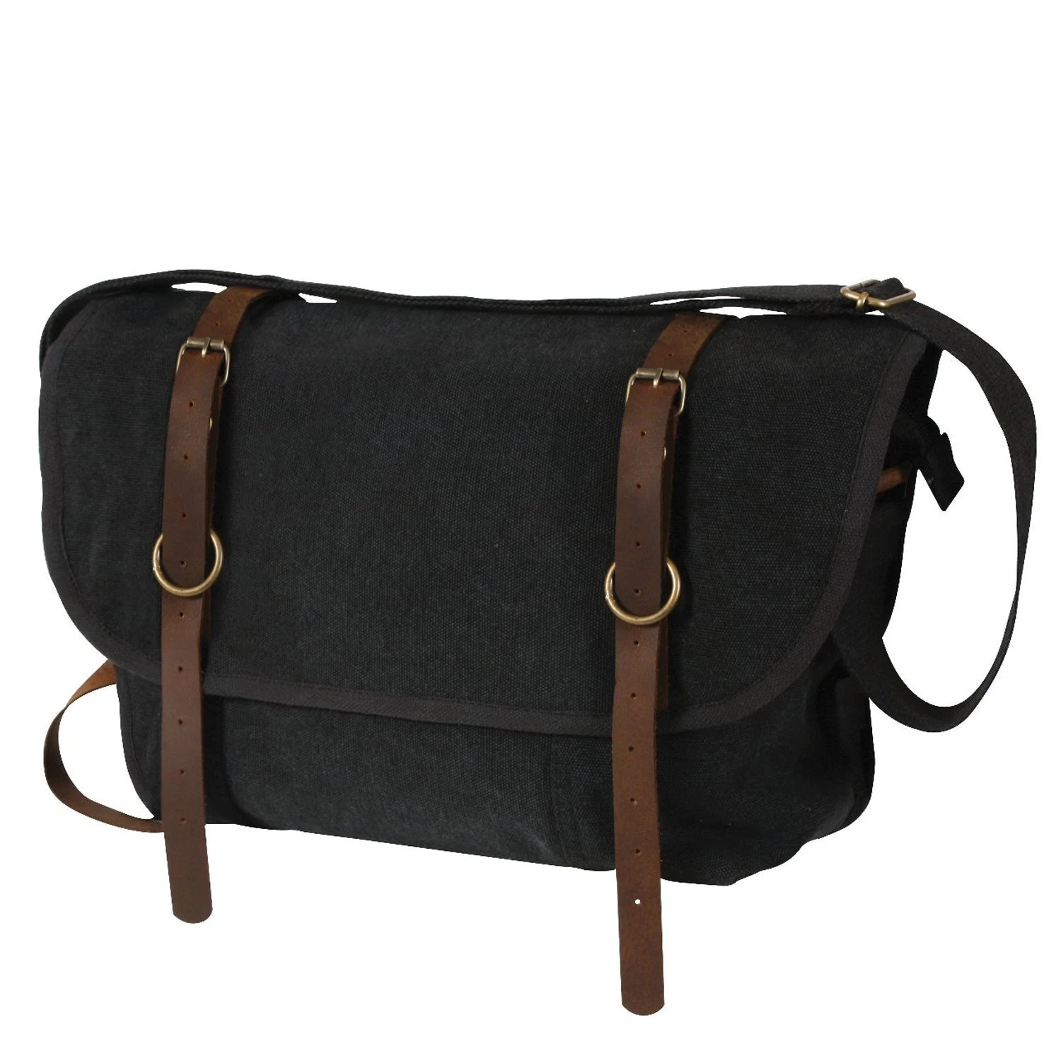 Rothco Vintage Canvas Explorer Shoulder Bag With Leather Accents - Image 3