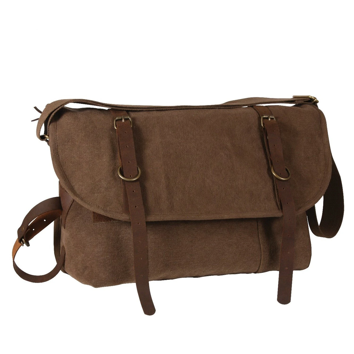 Rothco Vintage Canvas Explorer Shoulder Bag With Leather Accents - Image 4