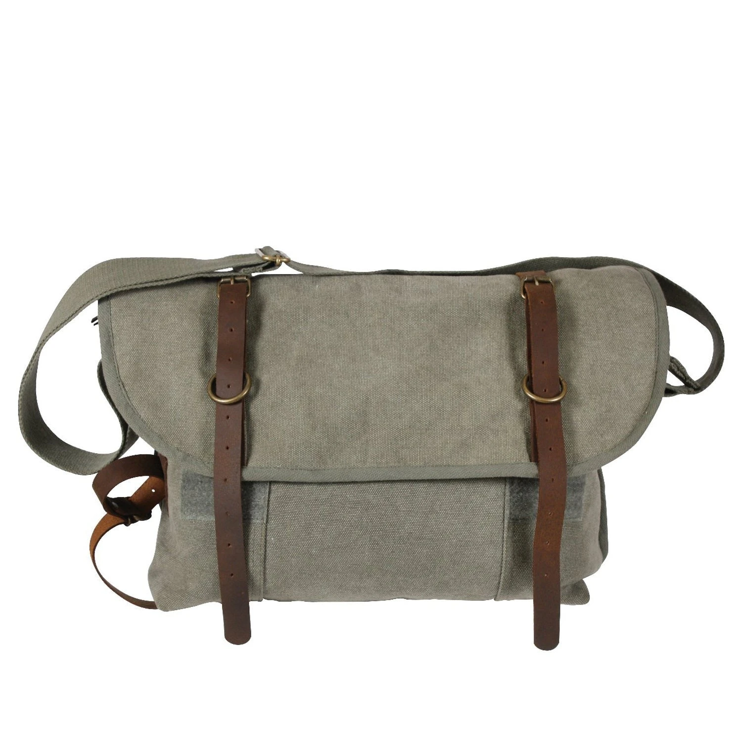 Rothco Vintage Canvas Explorer Shoulder Bag With Leather Accents - Image 2