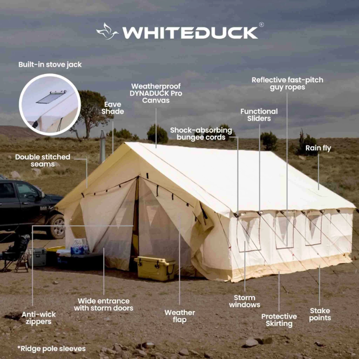 White Duck Alpha Wall Tent - 12ft X 14ft 4 White Duck Alpha Wall Tent - 12ft X 14ft - Image 4