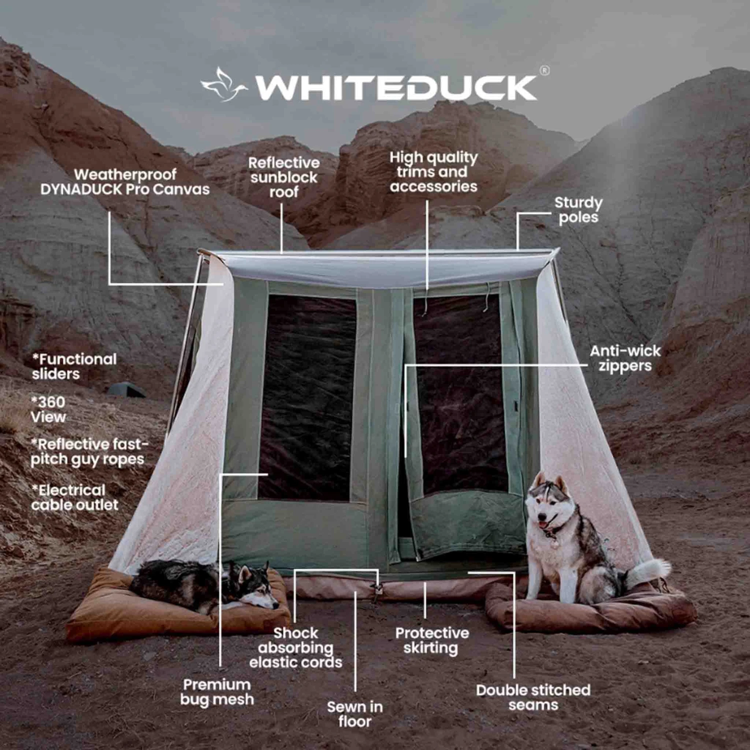 White Duck Prota Canvas Tent - 10ft X 14ft 3 White Duck Prota Canvas Tent - 10ft X 14ft - Image 3
