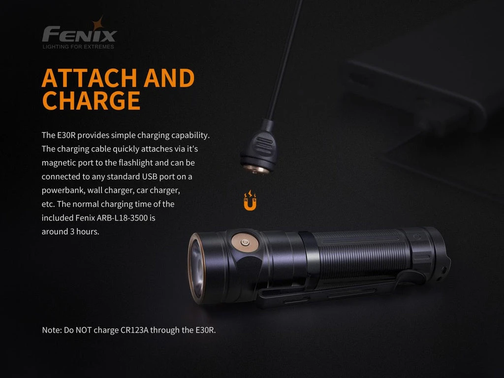 Fenix E30R 1600 Lumens Extreme Output Compact Rechargeable Flashlight 8 Fenix E30R 1600 Lumens Extreme Output Compact Rechargeable Flashlight - Image 8