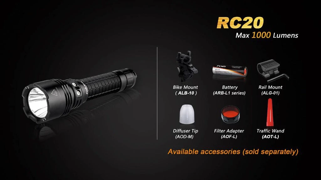 Fenix RC20 1000 Lumens Rechargeable Flashlight 4 Fenix RC20 1000 Lumens Rechargeable Flashlight - Image 4