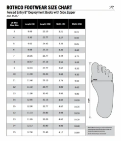 Rothco Forced Entry 8" Deployment Boots With Side Zipper - Coyote Brown -Outdoor Sports Equipment Store good2goco rothco 8inDeployment boot sizechart