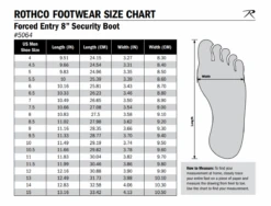 Rothco 8" Forced Entry Security Boot -Outdoor Sports Equipment Store good2goco rothco 8inSecurity boot sizechart