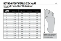 Rothco 8" Forced Entry Tactical Boot With Side Zipper -Outdoor Sports Equipment Store good2goco rothco tactical boot sidezip sizechart