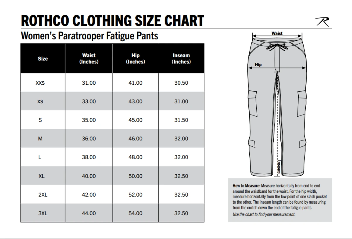 Rothco Women's Camo Vintage Paratrooper Fatigue Pants 4 Rothco Women's Camo Vintage Paratrooper Fatigue Pants - Image 4