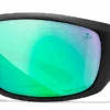 Wiley X Omega Sunglasses - Matte Black Frame With Captivate Polarized Green Mirror (Copper Base)