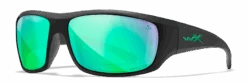 Wiley X Omega Sunglasses - Matte Black Frame With Captivate Polarized Green Mirror (Copper Base)