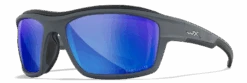 Wiley X Ozone Sunglasses - Matte Grey Frame With Captivate Polarized Blue Lenses