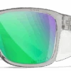 Wiley X Trek Sunglasses - Gloss Crystal Light Grey Frames With Captivate Polarized Green Mirror Lenses