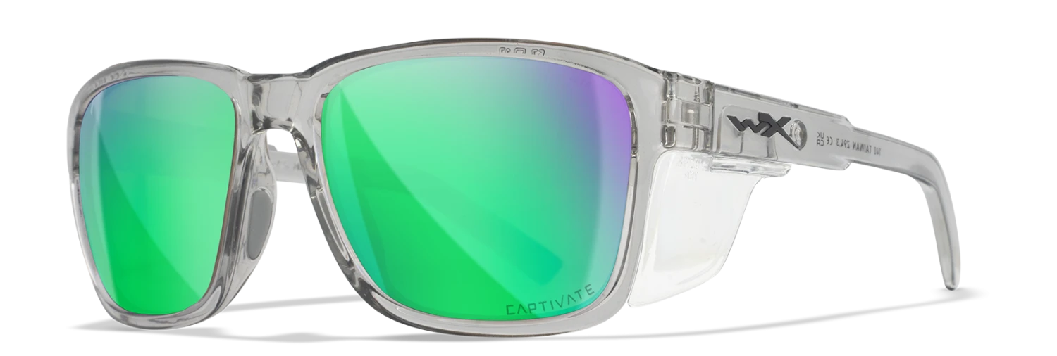 Wiley X Trek Sunglasses - Gloss Crystal Light Grey Frames With Captivate Polarized Green Mirror Lenses 1 Wiley X Trek Sunglasses - Gloss Crystal Light Grey Frames With Captivate Polarized Green Mirror Lenses