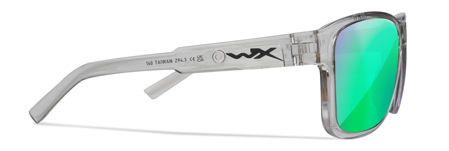 Wiley X Trek Sunglasses - Gloss Crystal Light Grey Frames With Captivate Polarized Green Mirror Lenses 4 Wiley X Trek Sunglasses - Gloss Crystal Light Grey Frames With Captivate Polarized Green Mirror Lenses - Image 4