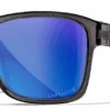 Wiley X Trek Sunglasses - Gloss Crystal Dark Grey Frame With Captivate Polarized Blue Mirror Lenses